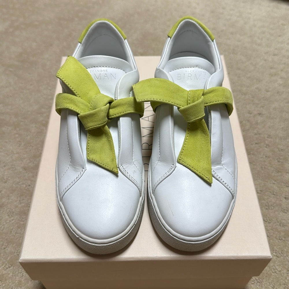 Alexandre Birman Asymmetric Clarita Sneaker Nappa/Suede and White/Lemon
